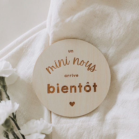 Carte en bois -  " Mini nous"