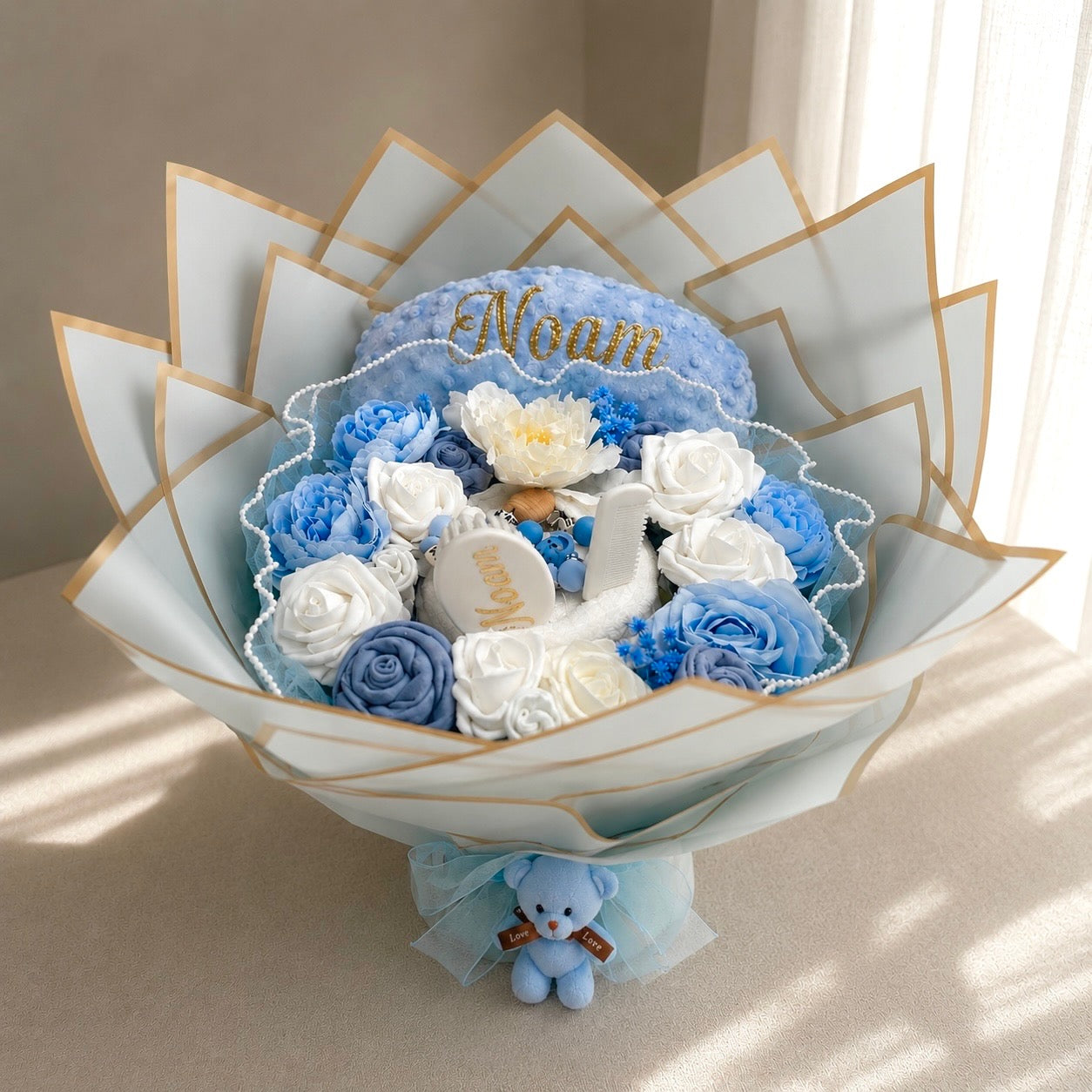 Bouquet de naissance personnalisé - Modèle 23