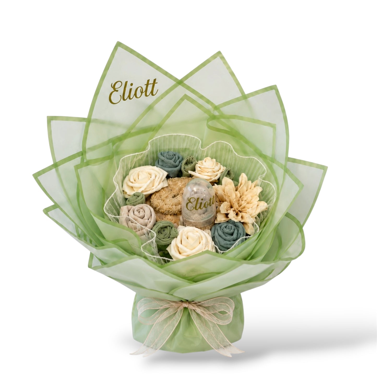 Bouquet de naissance personnalisé - Modèle 17